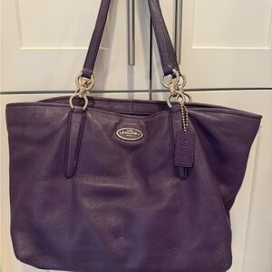 Coach Deep Purple Leather Tote